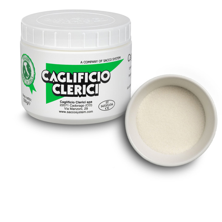 caglio in polvere barattolo verde clerici