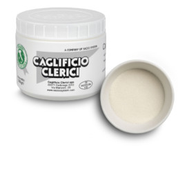 caglio in polvere barattolo bianco clerici