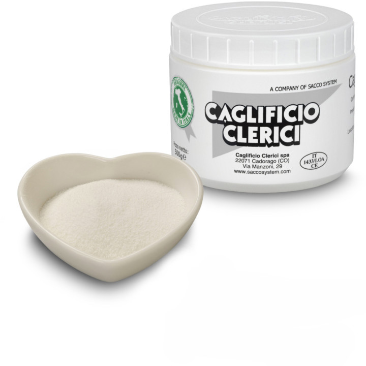 caglio in polvere barattolo bianco clerici